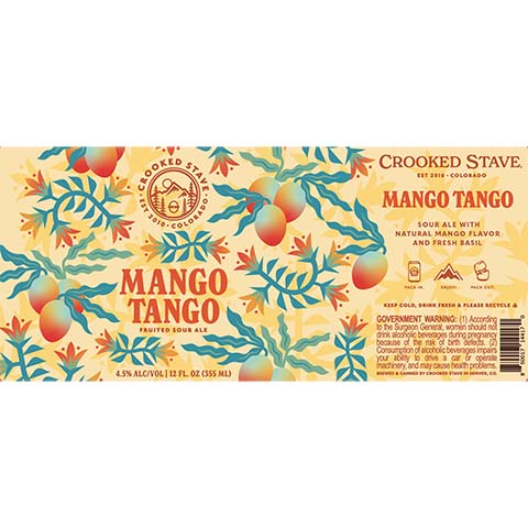 Crooked Stave Mango Tango Sour by Crooked Stave Artisan Beer Project, beer label
