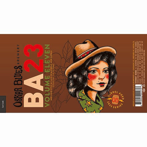 Oskar Blues BA23 Volume Eleven Barleywine Ale by Oskar Blues Brewery, beer label