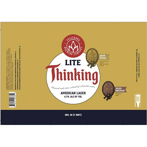 Pollyanna Lite Thinking American Lager by Pollyanna Brewing Company, beer label