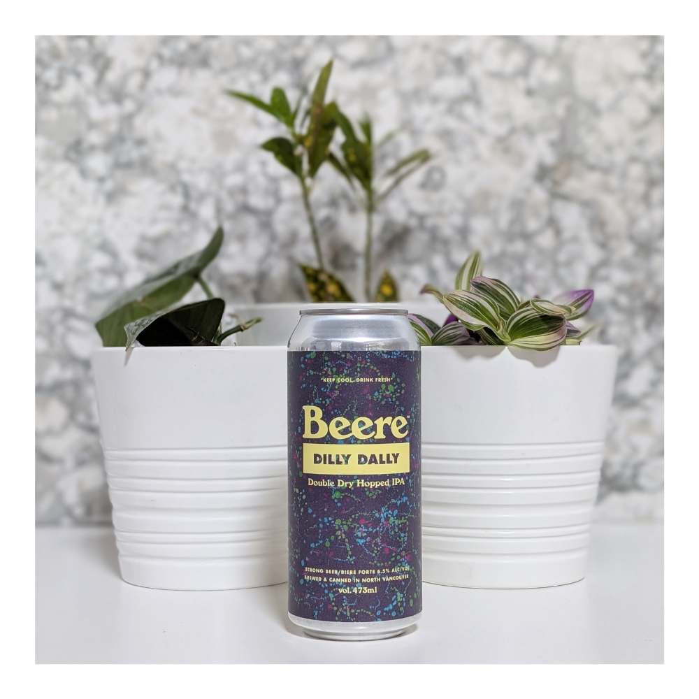 Dilly Dally Double Dry-Hopped Hazy IPA by Beere Brewing Company, beer label