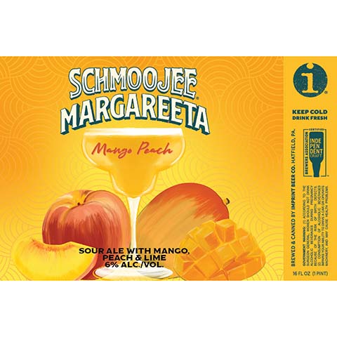 Imprint Schmoojee Margareeta Mango Peach by Imprint Beer Company, beer label