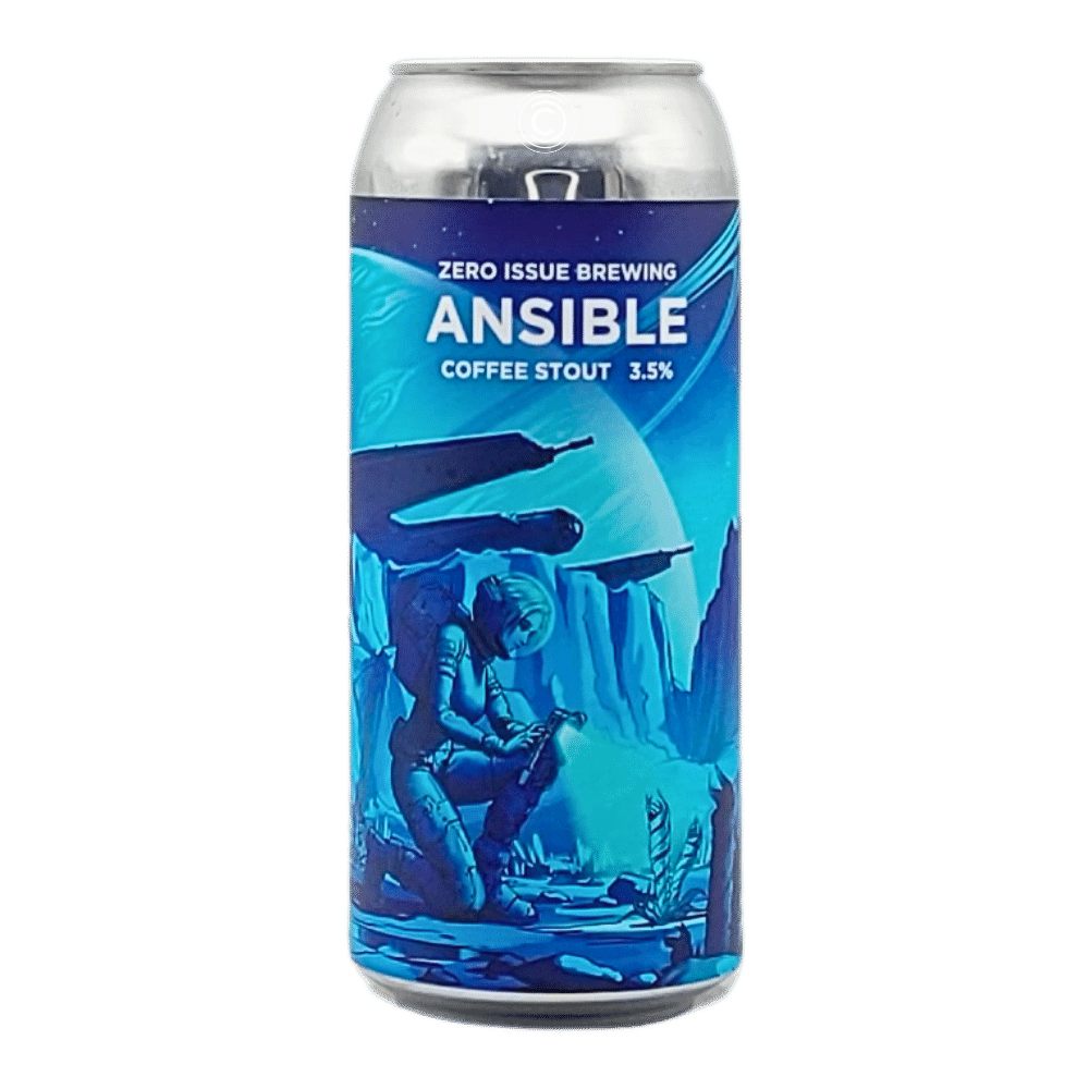 Brewing Ansible Coffee Stout by Zero Issue Brewing, beer label