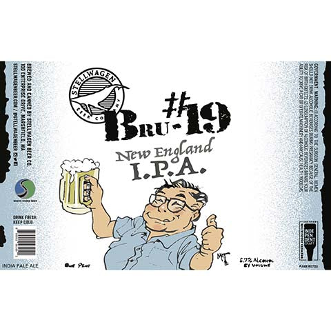Stellwagen Bru-19 NEIPA by Stellwagen Beer Co., beer label