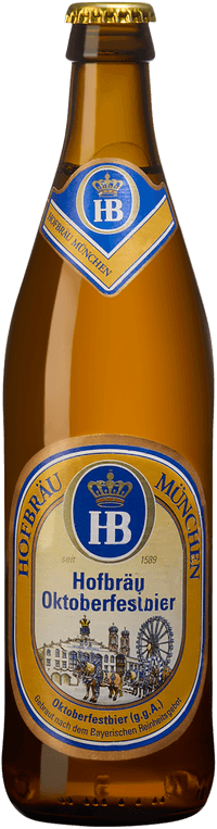 Hofbräu München Oktoberfest by Staatliches Hofbräuhaus in München, beer label