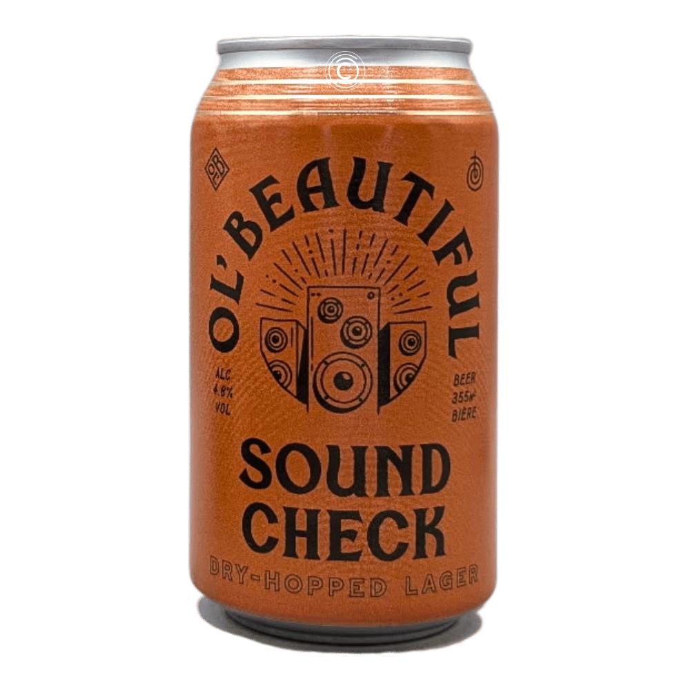 Sound Check Dry-Hopped Lager by Ol' Beautiful Brewing Company, beer label