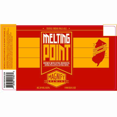 Magnify Melting Point TIPA by Magnify Brewing Company, beer label