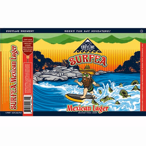 Eddyline Surfea Lager by Eddyline, beer label