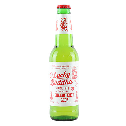 Lucky Buddha Enlightened Beer by Lucky Drink Co., beer label