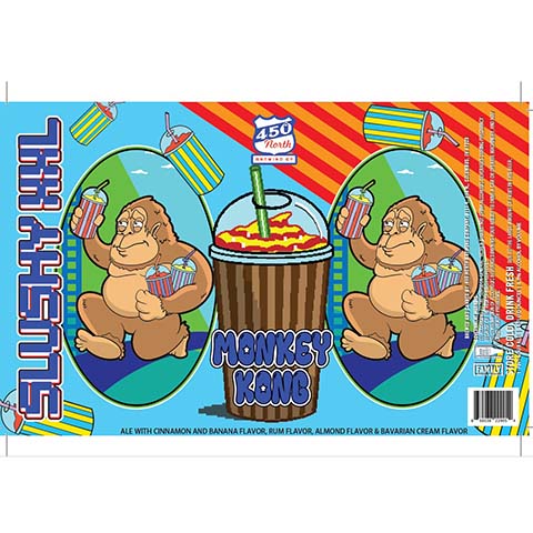 450 North SLUSHY XXL Monkey Kong Sour by 450 North Brewing Company, beer label