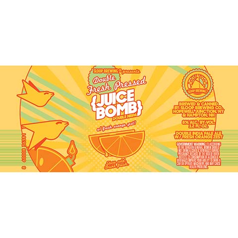 Sloop Double Fresh Pressed Juice Bomb Double NEIPA by Sloop Brewing, beer label