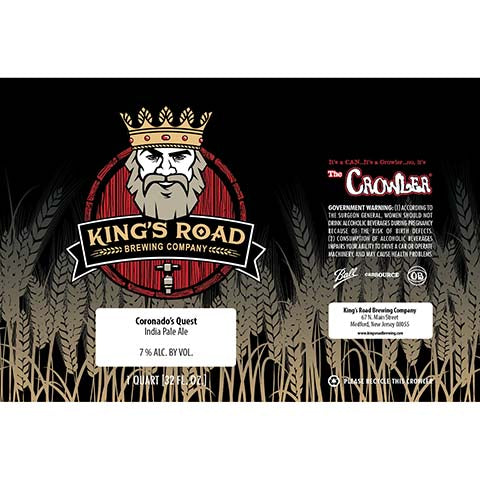 King's Road Coronado's Quest IPA by King's Road Brewing Company, beer label