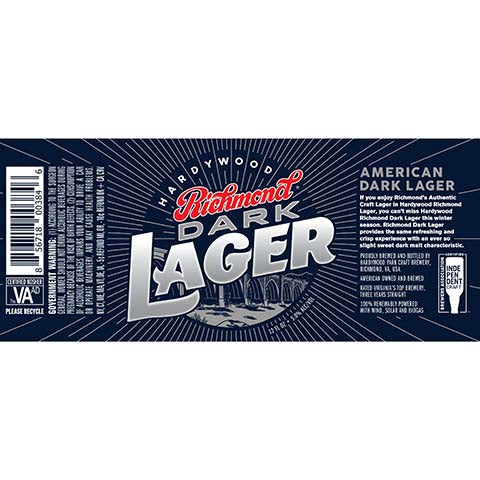 Hardywood Richmond Dark Lager by Hardywood Park Craft Brewery, beer label