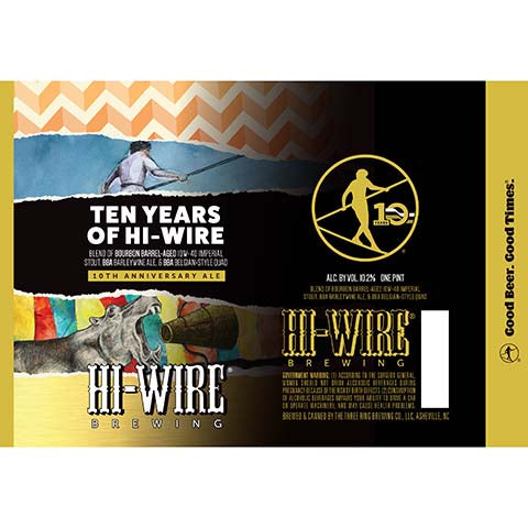 Hi-Wire Ten Years of Hi-Wire by The Bruery, beer label