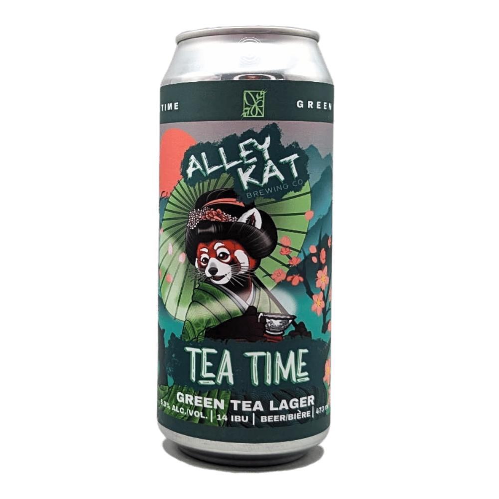 Tea Time Green Tea Lager by Alley Kat Brewing Company, beer label