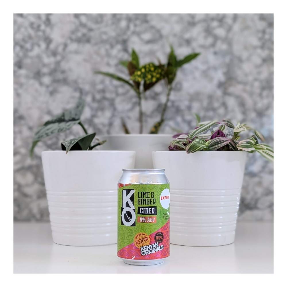 KO Lime & Ginger Cider by African Originals, beer label