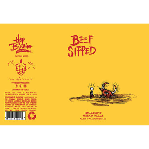 Hop Butcher Beef Sipped Pale Ale by Hop Butcher For the World, beer label