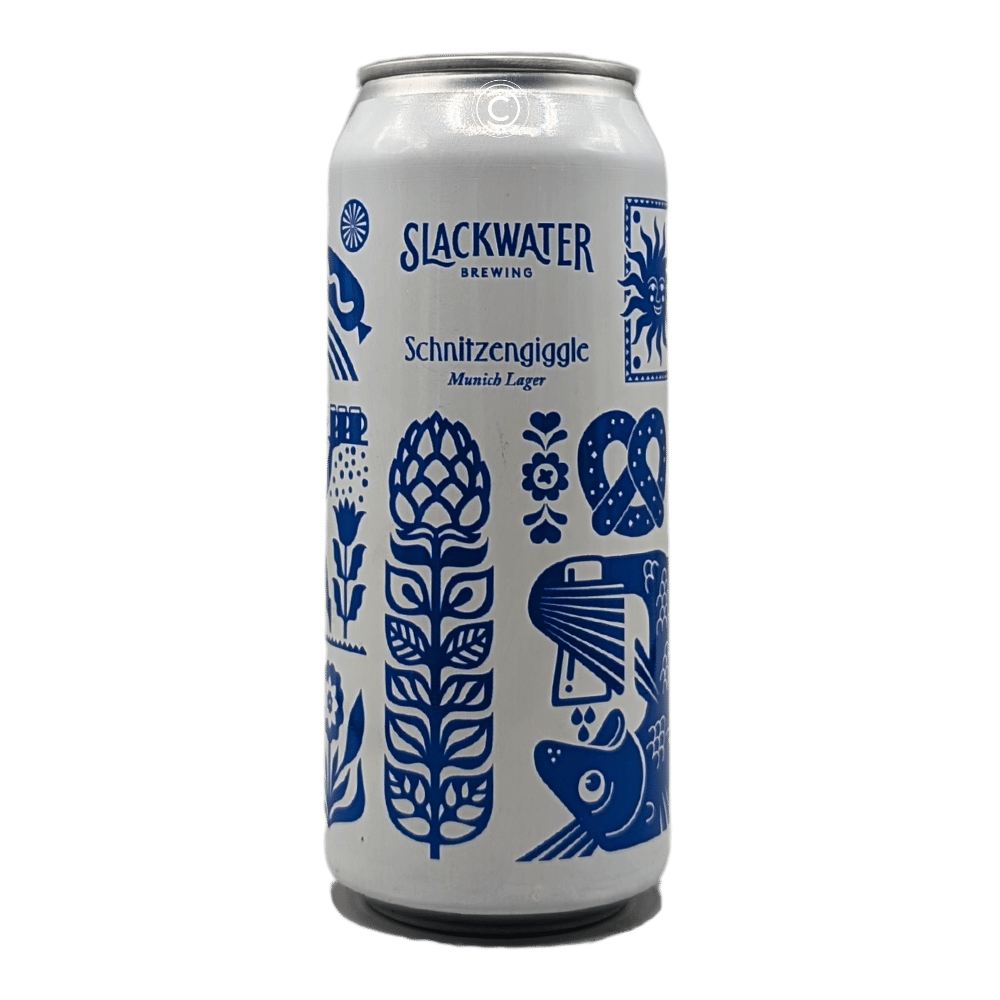 Schnitzengiggle Festbier Lager by Slackwater Brewing, beer label