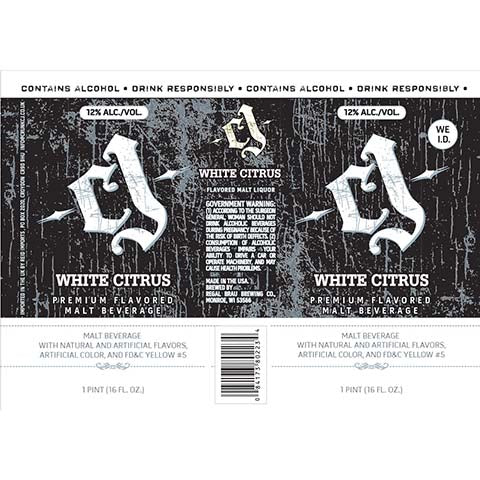 Crunk Juce White Citrus by 7th Street Brewing, beer label