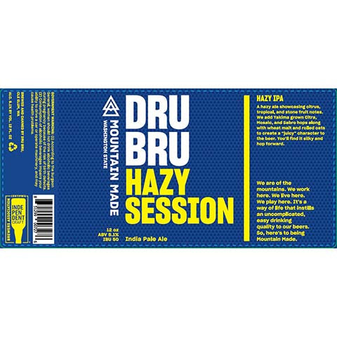 Dru Bru Hazy Session IPA by Dru Bru, beer label