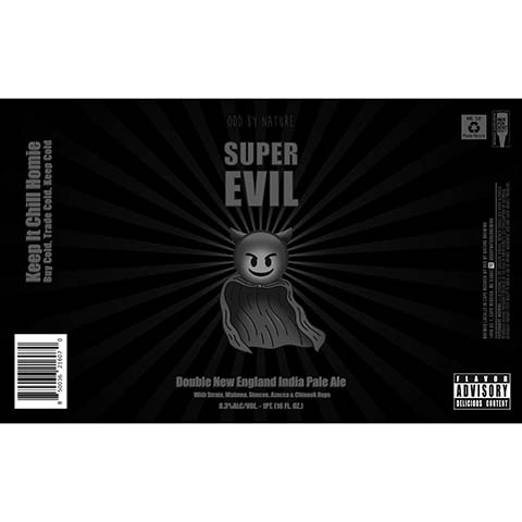 Odd By Nature Super Evil Double NEIPA by Odd By Nature Brewing, beer label