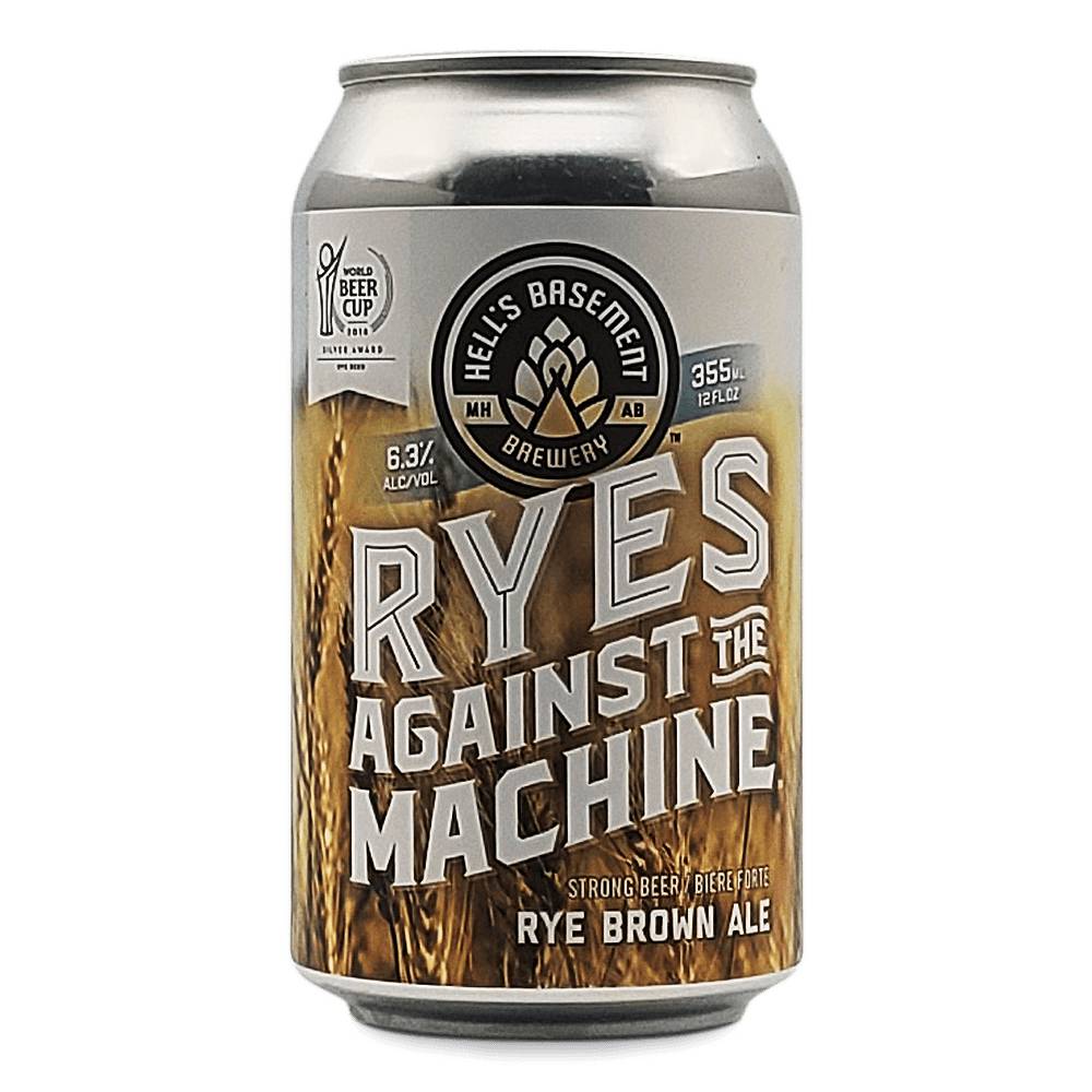 Ryes Against The Machine Rye Brown Ale by Hell's Basement Brewery, beer label