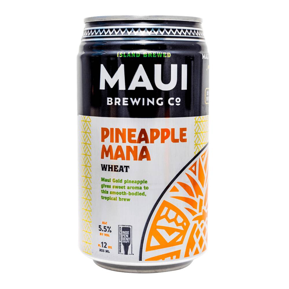 Pineapple Mana Wheat Beer by Maui Brewing Company, beer label