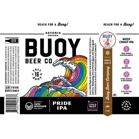 Buoy Pride IPA by Buoy Beer Company, beer label