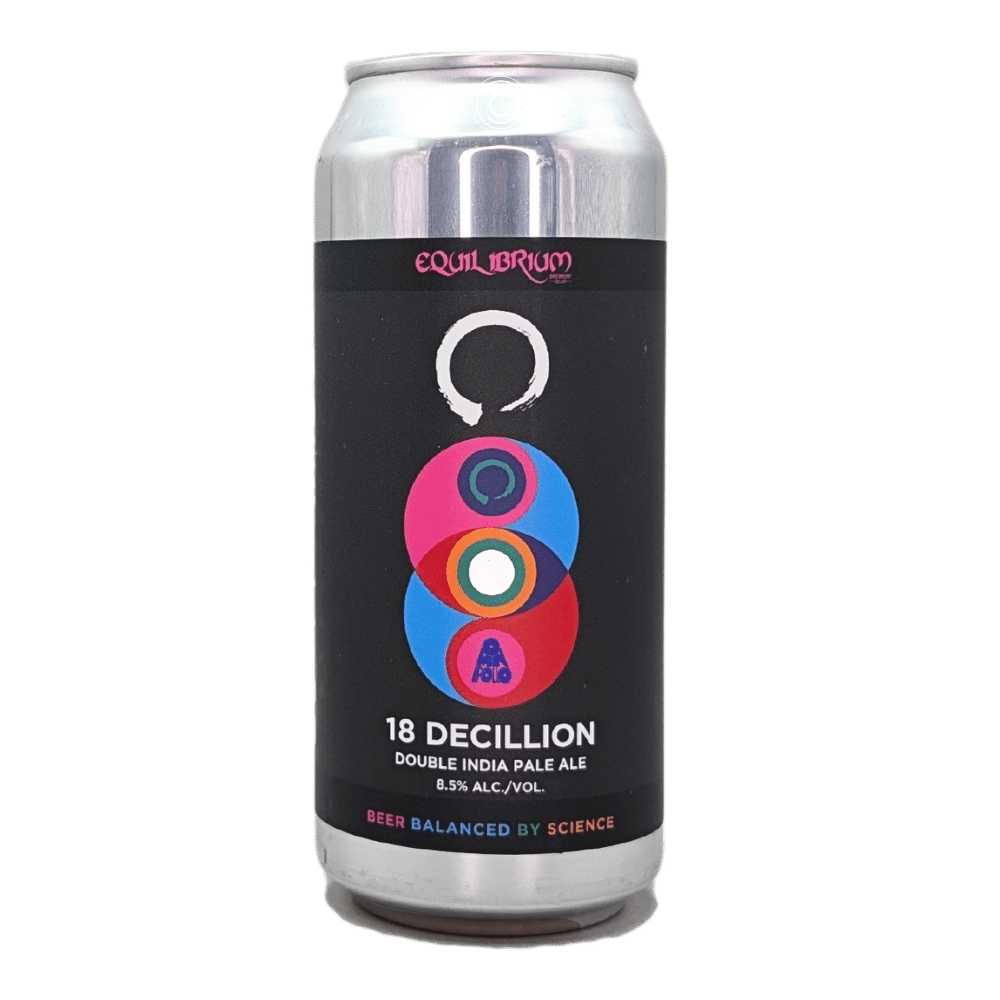 18 Decillion Imperial Hazy IPA by Equilibrium Brewery x Omnipollo, beer label