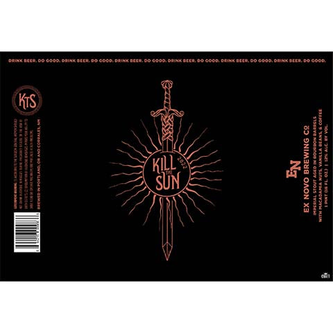 Ex Novo Kill The Sun Macadamia Imperial Stout by Ex Novo Brewing Co, beer label