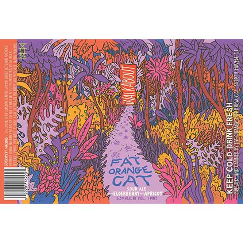 Fat Orange Cat Walkabout Sour (Elderberry & Apricot) by Fat Orange Cat Brew Co, beer label