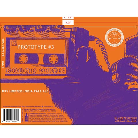 Round Guys Prototype #3 IPA by Round Guys Brewing Co, beer label