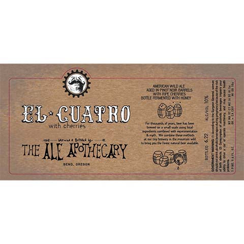 The Ale Apothecary El Cuatro with Cherries Wild Ale by The Ale Apothecary, beer label