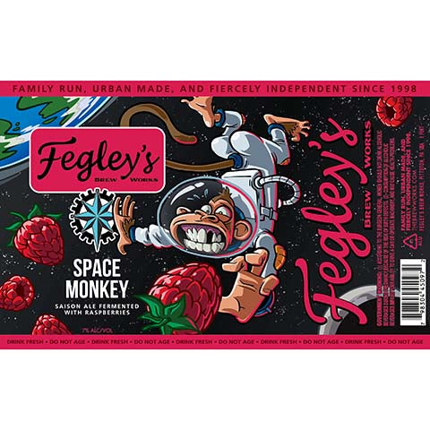Fegley's Space Monkey Saison Ale by Fegley's Brew Works, beer label