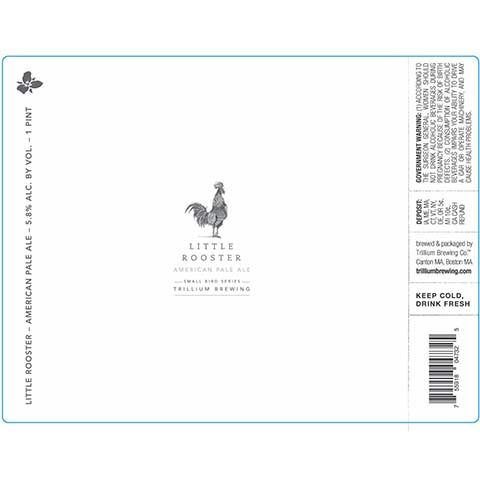 Trillium Little Rooster APA by Trillium Brewing, beer label