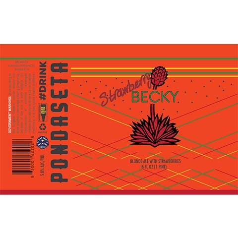 Pondaseta Strawberry Becky Blonde by Pondaseta Brewing Co., beer label