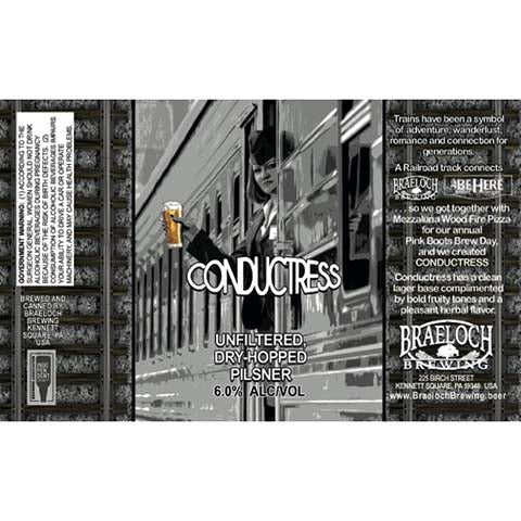 Braeloch Conductress Pilsner by Braeloch Brewing, beer label