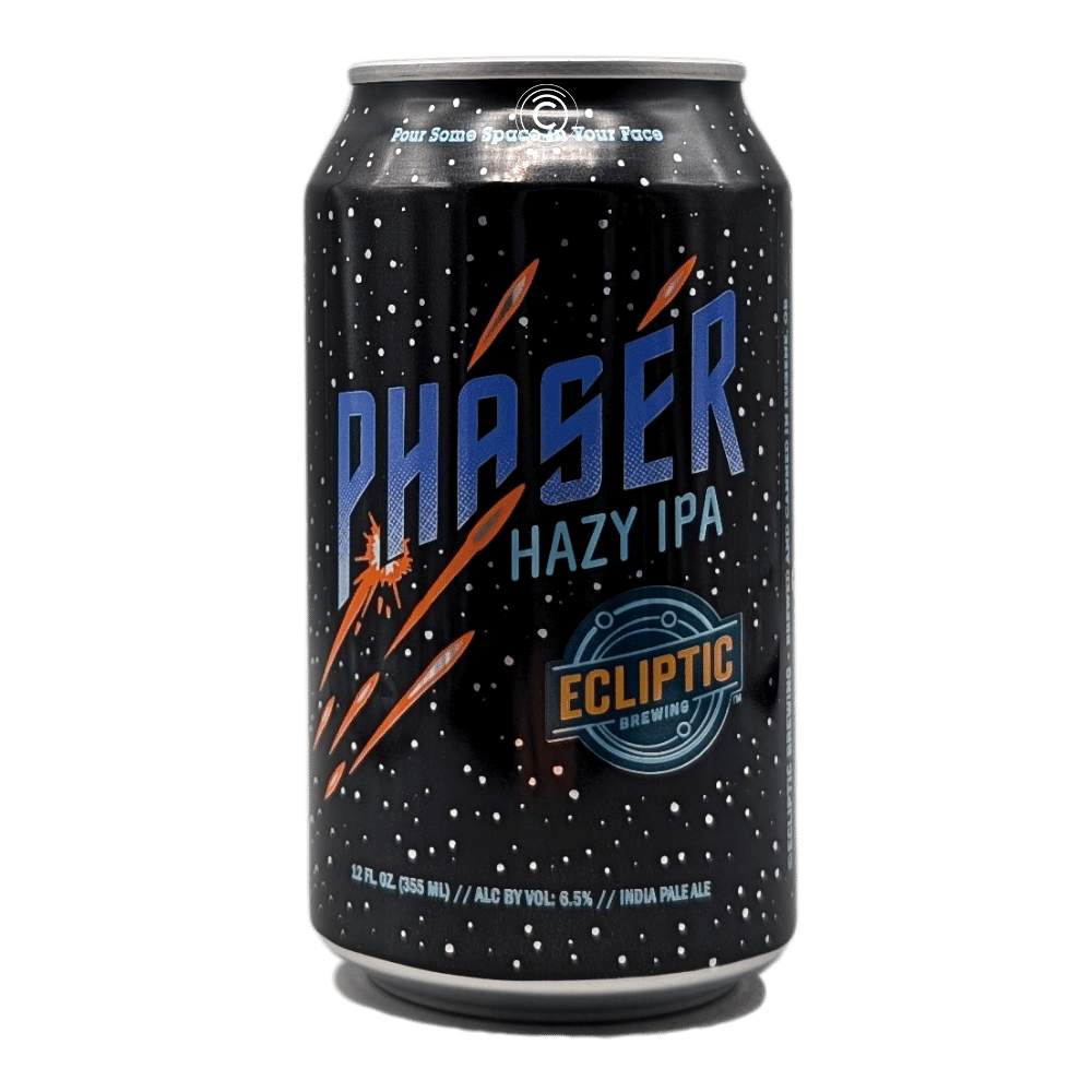 Phaser Hazy IPA by Ecliptic Brewing, beer label