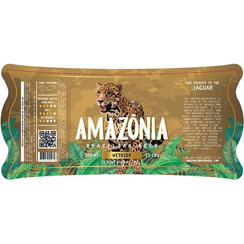 Amazonia Brazilian Beer Witbier by Alternative Import Export Inc., beer label