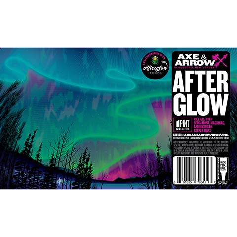Axe & Arrow Afterglow Pale Ale by Axe & Arrow Brewing, beer label