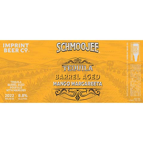 Imprint Schmoojee Tequila Barrel Aged Mango Margareeta by Imprint Beer Company, beer label