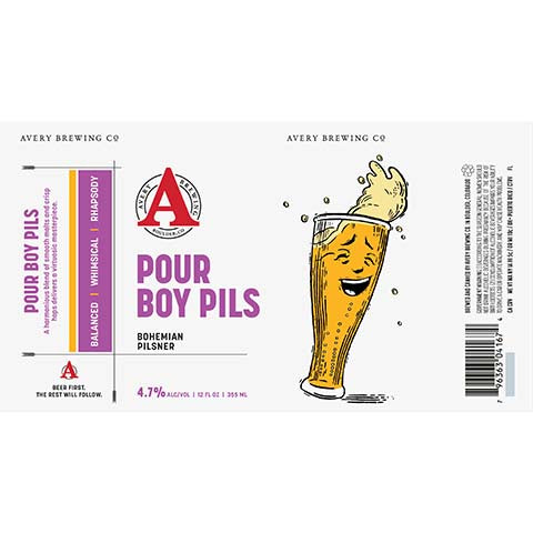 Avery Pour Boy Pils by Avery Brewing Co, beer label