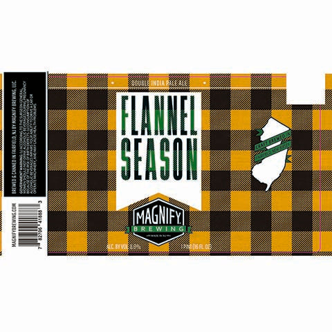 Magnify Flannel Season DIPA by Magnify Brewing Company, beer label