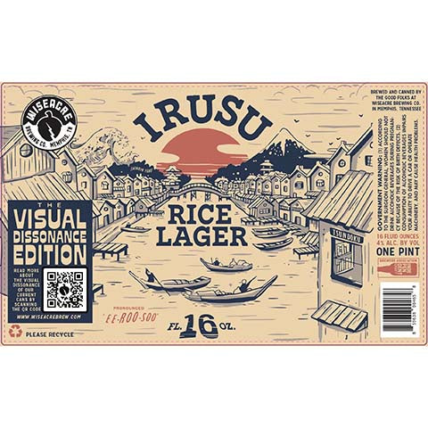 Wiseacre Irusu Rice Lager by Wiseacre Brewing Co, beer label