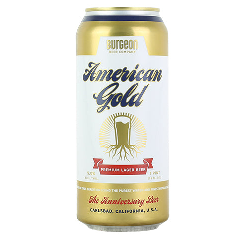 Burgeon American Gold Premium Lager by Burgeon Beer Company, beer label