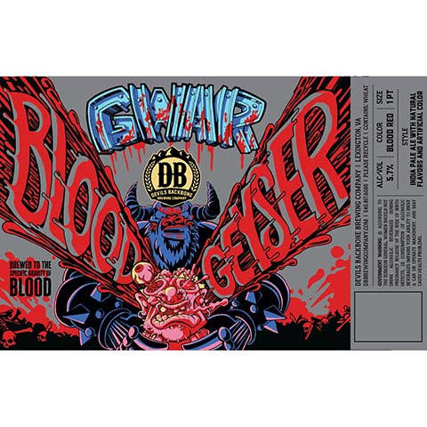 Devil's Backbone Blood Geyser IPA by Devils Backbone Brewing Company, beer label