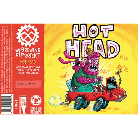 The Brewing Projekt Hot Head IPA by The Brewing Projekt, beer label