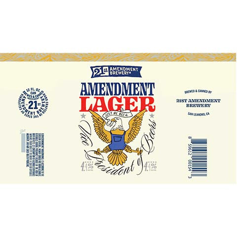 21st Amendment Lager by 21st Amendment Brewery, beer label