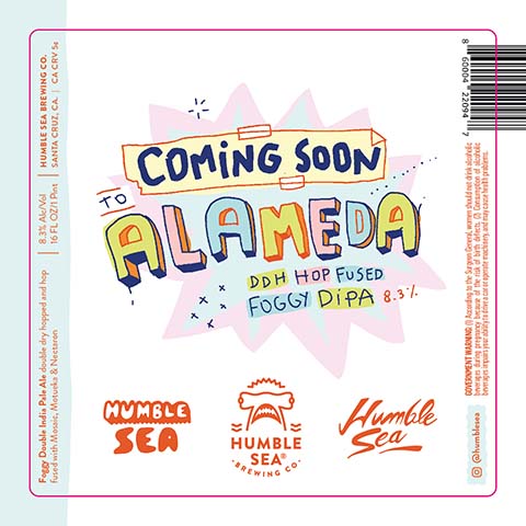 Humble Sea Coming Soon To Alameda DIPA by Humble Sea Brewing Co, beer label