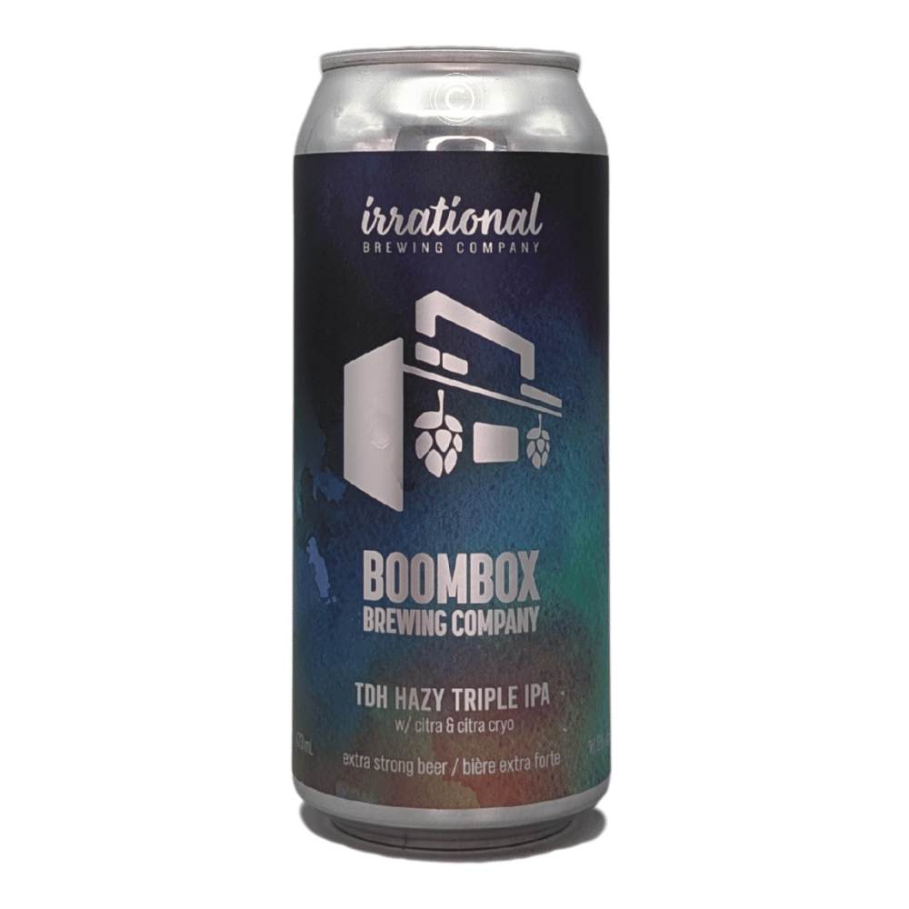 TDH Hazy Triple IPA by Irrational Brewing Company x Boombox Brewing Company, beer label