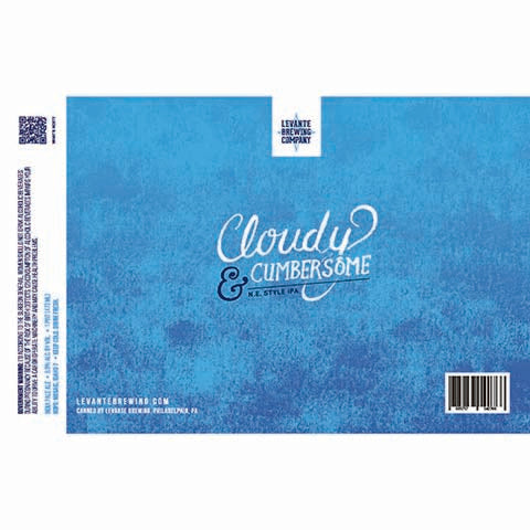 Levante Cloudy & Cumbersome NEIPA by Levante Brewing Company, beer label